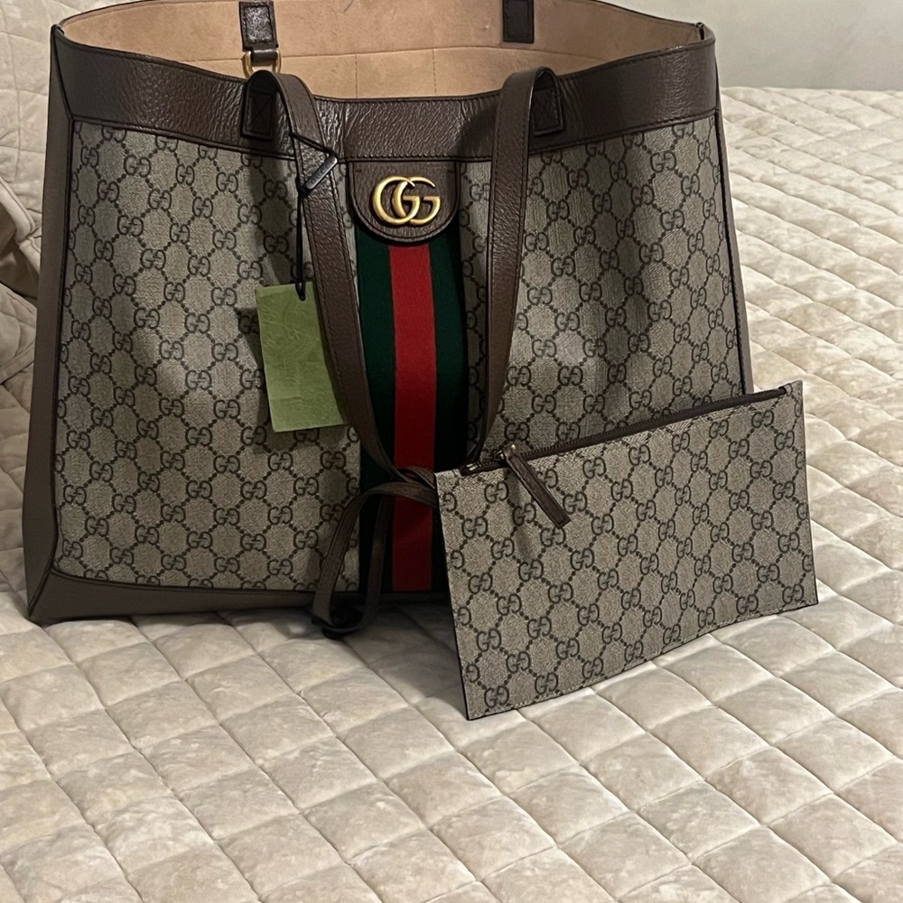 GUCCI Ophidia Soft Open Tote GG Coated
Canvas East West